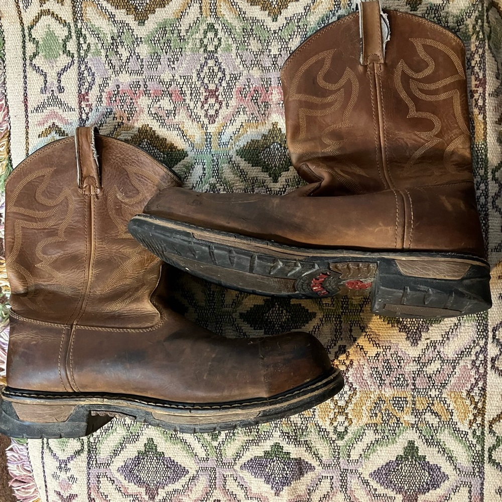 Rocky Mountain Brown Leather Cowboy Boots